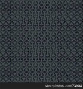 Abstract Seamless Background Pattern. 3d Gray Leaves Tile Surface With Black Dots Of Different Sizes On The Bottom Layer. Frame Border Wallpaper. Elegant Repeating Vector Ornament