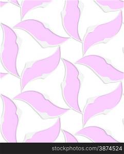 Abstract seamless background with 3D cut out of paper effect. Pattern with realistic shadow. Modern texture. Stylish backdrop.White colored paper floral pink flowers.