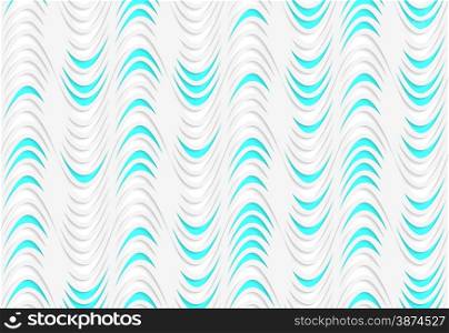 Abstract seamless background with 3D cut out of paper effect. Pattern with realistic shadow. Modern texture. Stylish backdrop.White colored paper magenta uneven waves with some blue.