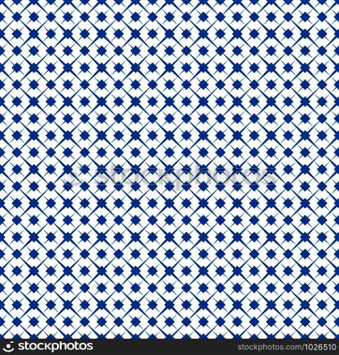 Abstract seamless geometric background. Blue rays and squares on a white background. A practical solution for textiles, packaging and Wallpaper.
