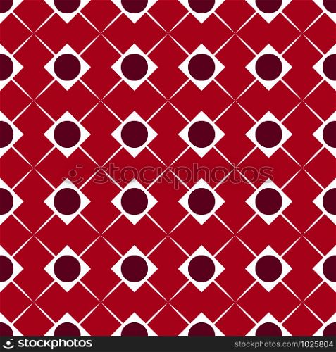 Abstract seamless geometric background. Rays, squares and circles. Random manufacturer. A practical solution for textiles, packaging and Wallpaper.