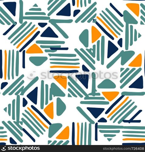 Abstract Seamless hand draw Folk pattern on white background. Weave lines ornament. Backdrop for textile or book covers, wallpapers, design, graphic art, wrapping. Vector illustration. Seamless hand draw Folk pattern. weave lines ornament.