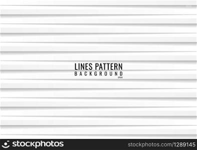 Abstract seamless horizontal white lines with shadow pattern background and texture. Vector illustration