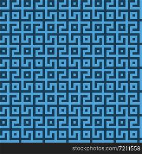 Abstract seamless maze pattern. Geometric blue background design. Vector illustration