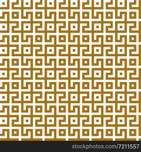 Abstract seamless maze pattern. Geometric golden and white background design. Vector illustration