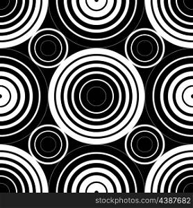 Abstract Seamless Monochrome Circles Background