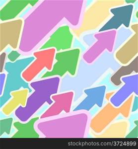 Abstract seamless multicolor diagonal arrow vector pattern.