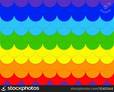 Abstract seamless overlapping rainbow circle pattern background - Vector illustration