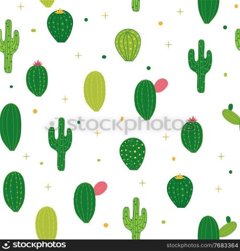Abstract Seamless Pattern Background with Cactus. Vector Illustration EPS10. Abstract Seamless Pattern Background with Cactus. Vector Illustration