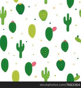 Abstract Seamless Pattern Background with Cactus. Vector Illustration EPS10. Abstract Seamless Pattern Background with Cactus. Vector Illustration
