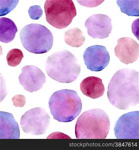 Abstract seamless pattern background with watercolor painted splash circles. Vector illustration template for your design.. Abstract circles watercolor