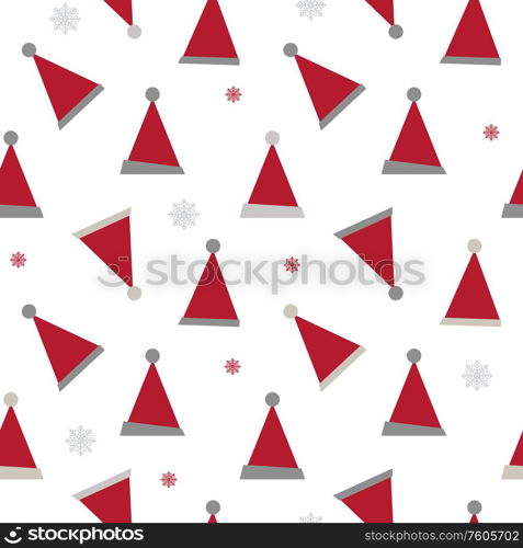 Abstract Seamless Pattern Background with Winter Christmas Hat. Vactor Illustration EPS10. Abstract Seamless Pattern Background with Winter Christmas Hat. Vactor Illustration