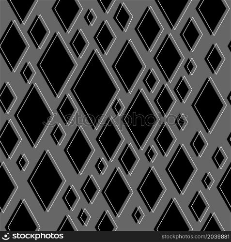 Abstract seamless pattern. Black rhombs geometric design. Vector illustration