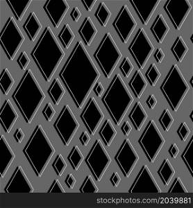Abstract seamless pattern. Black rhombs geometric design. Vector illustration