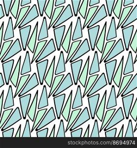 Abstract seamless pattern , hand drawn geometry elements. Green and blue abstract seamless pattern, pastel color vector background