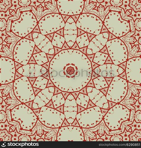 Abstract seamless pattern in red with circle shapes, vector motif