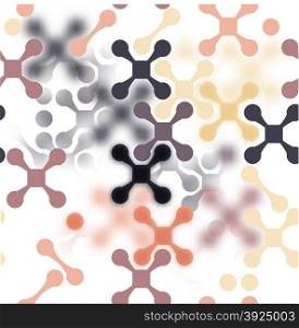 Abstract seamless pattern of colorful blurred crosses