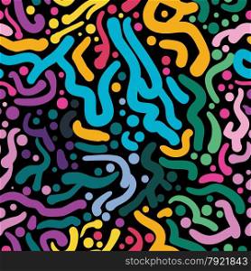 Abstract seamless pattern of colorful brush strokes