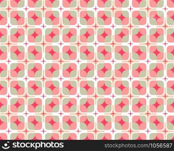 Abstract seamless pattern of colorful geometric round shape on white background - Vector illustration