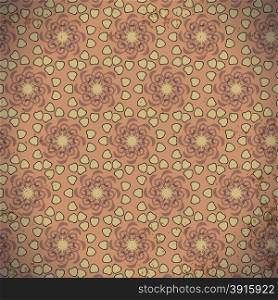 Abstract seamless pattern of floral vintage wheels