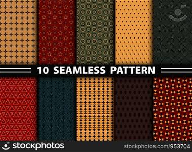 Abstract seamless pattern of geometric colorful set background. vector eps10