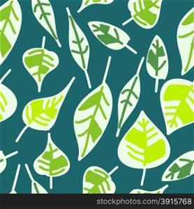 abstract seamless pattern of green leaves