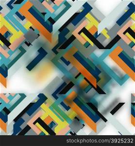 Abstract seamless pattern of triangles and lines rhombus with blurred background