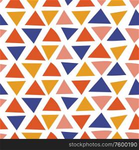 Abstract seamless pattern on a white background. Multi-colored triangles.. Abstract seamless pattern. Vector illustration.