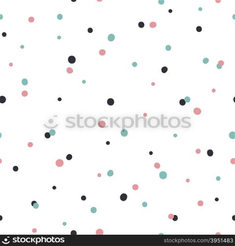 Abstract Seamless Pattern on White Background with Black and Golden and Green Chaotic Dots.Vector Template for Packaging Designs and Invitation Cards Decoration etc