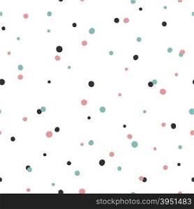 Abstract Seamless Pattern on White Background with Black and Golden and Green Chaotic Dots.Vector Template for Packaging Designs and Invitation Cards Decoration etc