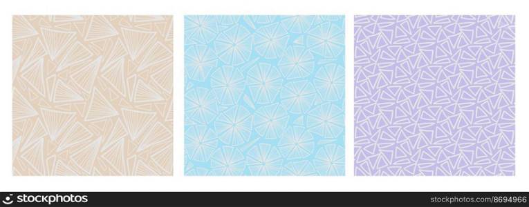 Abstract seamless pattern set , hand drawn geometry elements. Abstract seamless pattern set with hand drawn elements, pastel color vector background