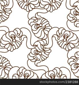 Abstract seamless pattern waves. Vector seamless black and white geometric pattern. Black and white ethnic lines seamless pattern