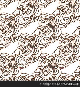 Abstract seamless pattern waves. Vector seamless black and white geometric pattern. Black and white vector wave patterns. Adult Coloring pages.