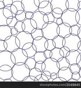 Abstract seamless pattern. White and blue circles geometric design. Vector illustration
