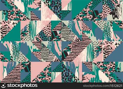 Abstract seamless pattern with animal print. Trendy hand drawn textures. Modern design for paper, cover, fabric, interior decor and other users.. Abstract seamless pattern with animal print.