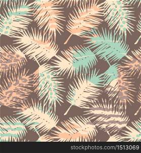 Abstract seamless pattern with animal print, tropical plants and geometric shapes. Trendy hand drawn textures. Modern abstract design for paper, cover, fabric, interior decor and other users. Abstract seamless pattern with animal print, tropical plants and geometric shapes.
