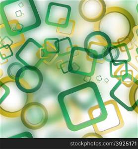 Abstract seamless pattern with blurred circles and squares