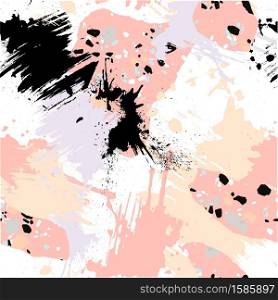 Abstract seamless pattern with brush strokes, paint splashes and stone textures. Trendy abstract design for paper, cover, fabric, interior decor and other users.. Abstract seamless pattern with brush strokes, paint splashes and stone textures.