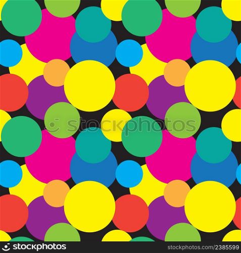 Abstract seamless pattern with colorful circles. Geometric vector illustration.