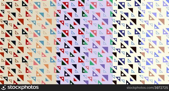 Abstract seamless pattern with colorful triangles. Diagonal ornament for textile, prints, wallpaper, wrapping paper, web etc. Available in EPS