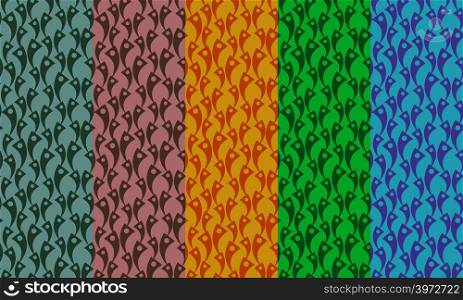 Abstract seamless pattern with flying elements. Simple bright ornament for textile, prints, wallpaper, wrapping paper, web etc. Available in EPS