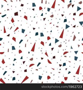 Abstract seamless pattern with mid century modern print, decorative geometric shapes and ornaments. Minimalist and simple design, trendy wallpaper or background with triangles. Vector in flat style. Mid century modern print abstract seamless pattern