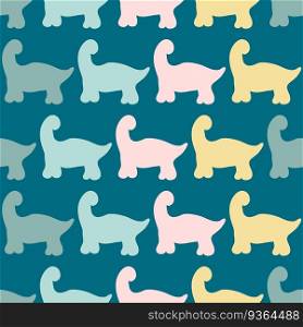 Abstract seamless pattern with silhouettes dinosaurs. Perfect print for tee, textile and fabric. Simple vector illustration for decor and design.