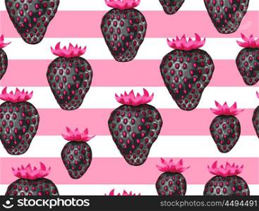 Abstract seamless pattern with strawberries in a pop art style. Abstract seamless pattern with strawberries in a pop art style.