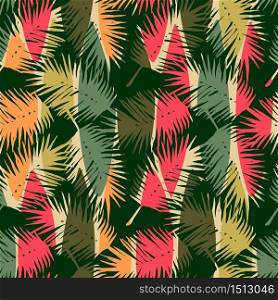 Abstract seamless pattern with tropical leaves. Hand draw texture. Vector template.. Abstract seamless pattern with tropical leaves. Hand draw texture.