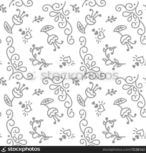 Abstract seamless spring scandinavian pattern. Casual flower wallpaper design element. Monochrome hand drawn texture with flower.. Abstract seamless spring scandinavian pattern. Casual flower wallpaper design element. Monochrome hand drawn texture with flower