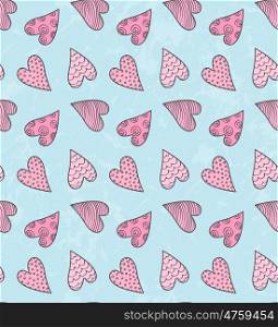 Abstract Seamless Valentine's Cute Pattern With Hearts
