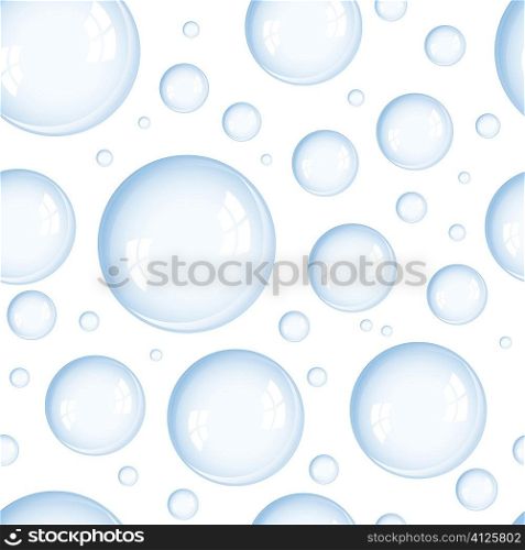 Abstract seamless water bubble background pattern in blue