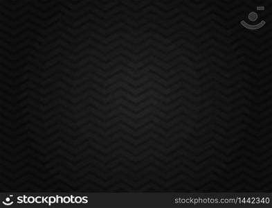 Abstract seamless zig zag line pattern on black background. Classic chevron. Vector illustration