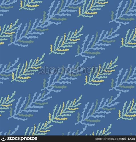 Abstract seaweed backdrop. Organic fern leaves seamless pattern. Simple style botanical background. Decorative forest leaf wallpaper. For fabric design, textile print, wrapping paper, cover.. Abstract seaweed backdrop. Organic fern leaves seamless pattern. Simple style botanical background.